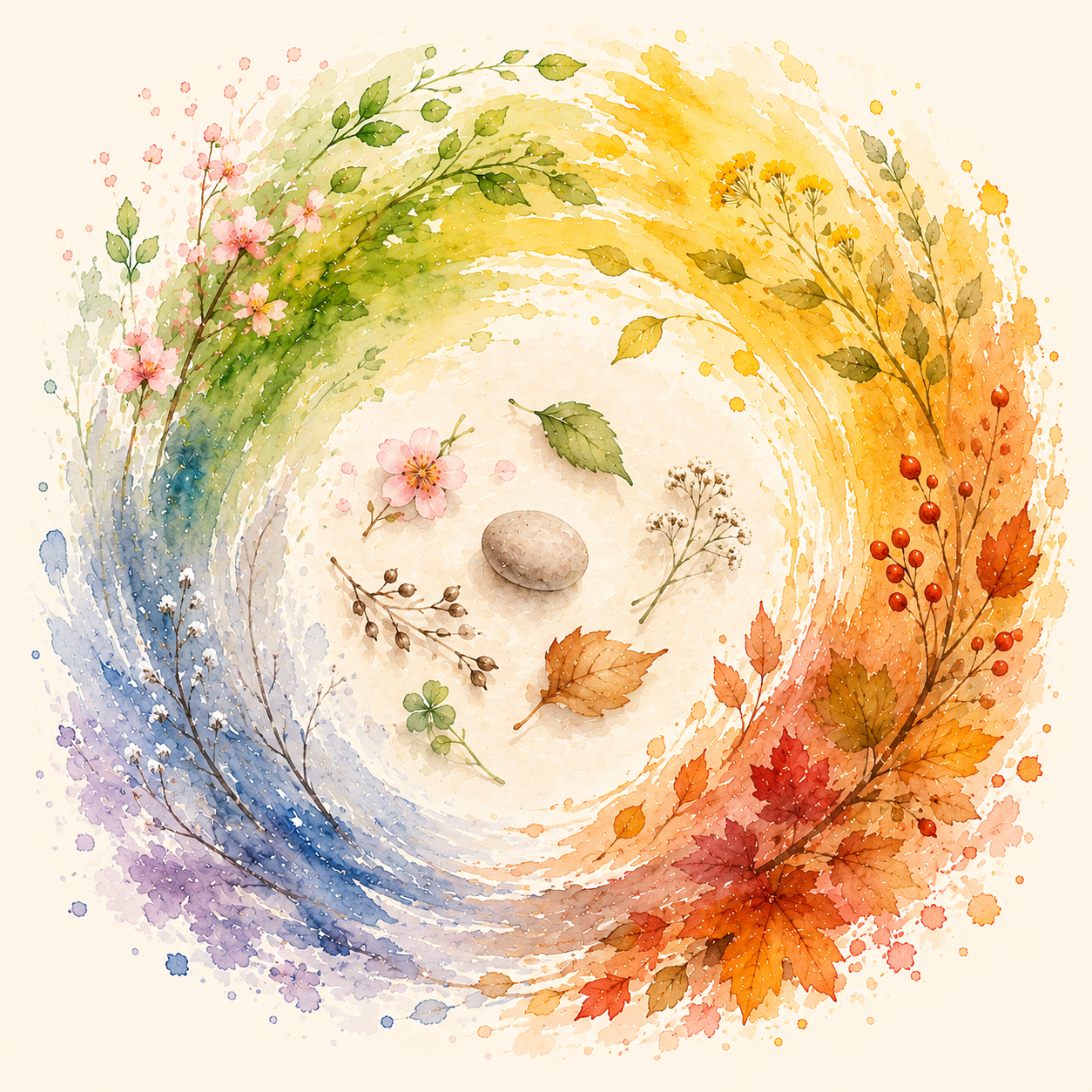Sit Awhile seasonal journey illustration.