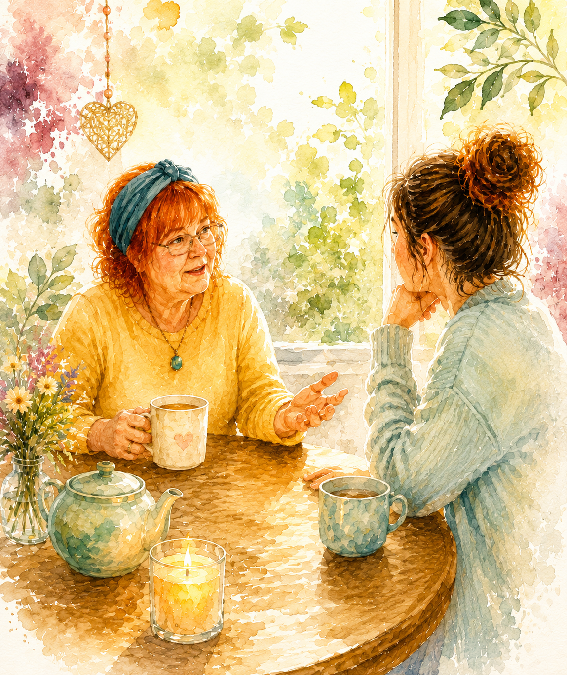 Sit Awhile mentoring illustration.