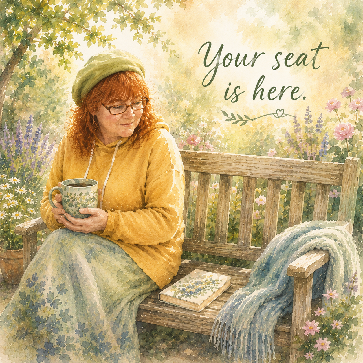 Sit Awhile welcome illustration.