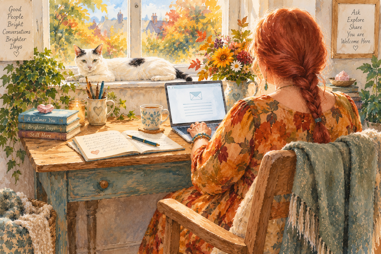 Sit Awhile contact illustration.